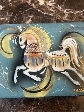 Sascha Brastoff star steed ceramic box